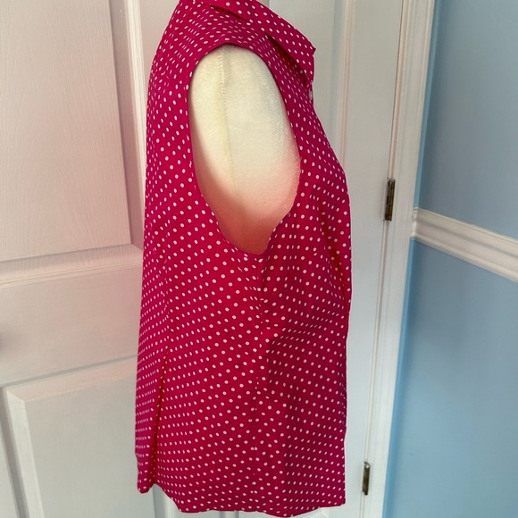 Jones new york signature blouse top shirt woman size large polka dots - Picture 3 of 4